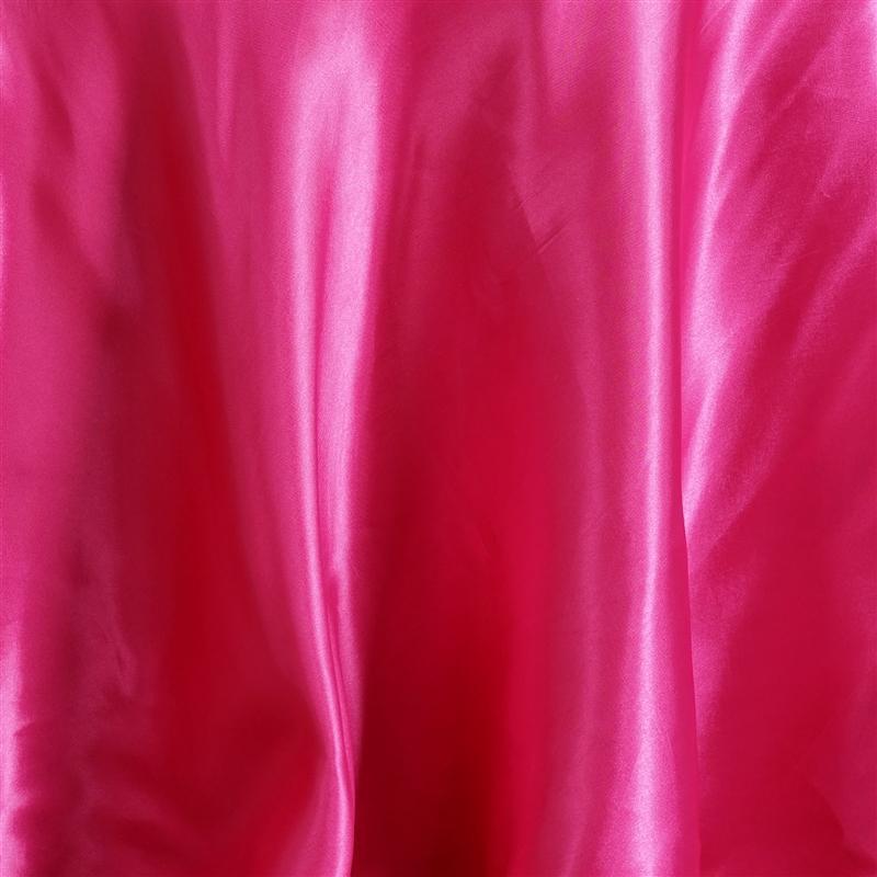 108" Satin Round Tablecloth Wedding Party Table Linens - Fuchsia TAB_STN108_FUSH