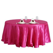 108" Satin Round Tablecloth Wedding Party Table Linens - Fuchsia TAB_STN108_FUSH