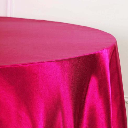 108" Satin Round Tablecloth Wedding Party Table Linens - Fuchsia TAB_STN108_FUSH