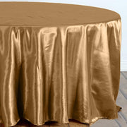 108" Satin Round Tablecloth Wedding Party Table Linens - Gold TAB_STN108_GOLD
