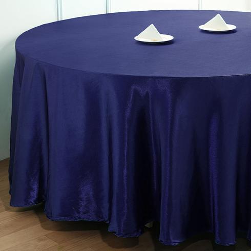 108" Satin Round Tablecloth Wedding Party Table Linens - Navy Blue TAB_STN108_NAVY