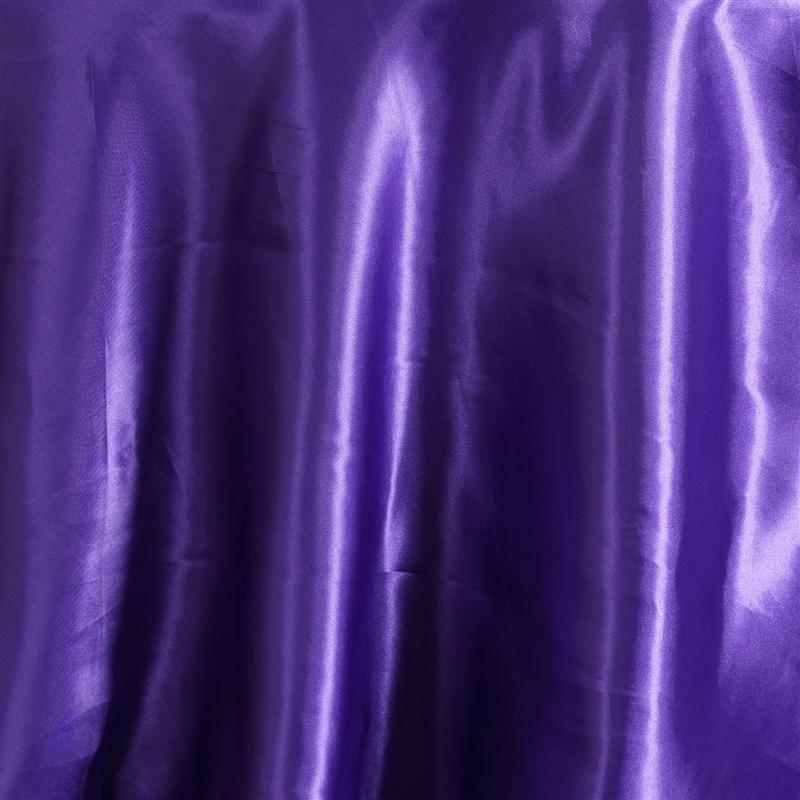 108" Satin Round Tablecloth Wedding Party Table Linens - Purple TAB_STN108_PURP