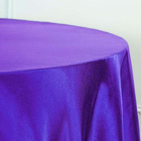 108" Satin Round Tablecloth Wedding Party Table Linens - Purple TAB_STN108_PURP