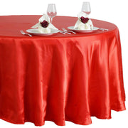 108" Satin Round Tablecloth Wedding Party Table Linens - Red TAB_STN108_RED