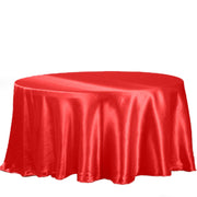 108" Satin Round Tablecloth Wedding Party Table Linens - Red TAB_STN108_RED