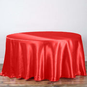 108" Satin Round Tablecloth Wedding Party Table Linens - Red TAB_STN108_RED