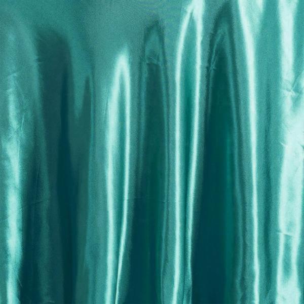 108" Satin Round Tablecloth Wedding Party Table Linens - Turquoise TAB_STN108_TURQ
