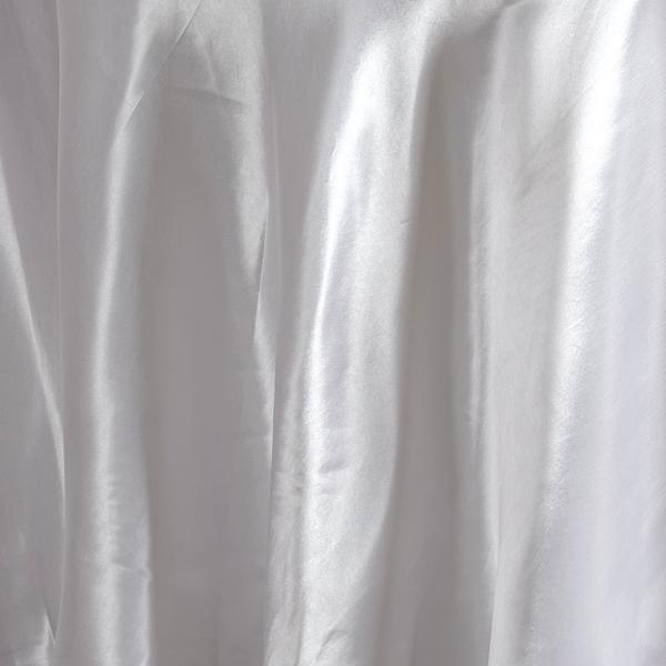 108" Satin Round Tablecloth Wedding Party Table Linens - White TAB_STN108_WHT