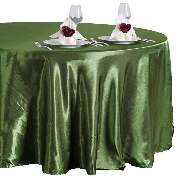 108" Satin Round Tablecloth Wedding Party Table Linens - Willow Green TAB_STN108_WILL