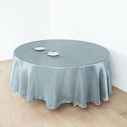 108" Satin Round Tablecloth Wedding Party Table Linens - Dusty Blue TAB_STN108_086