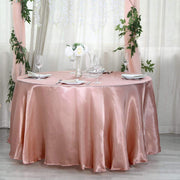108" Satin Round Tablecloth Wedding Party Table Linens - Dusty Rose TAB_STN108_080