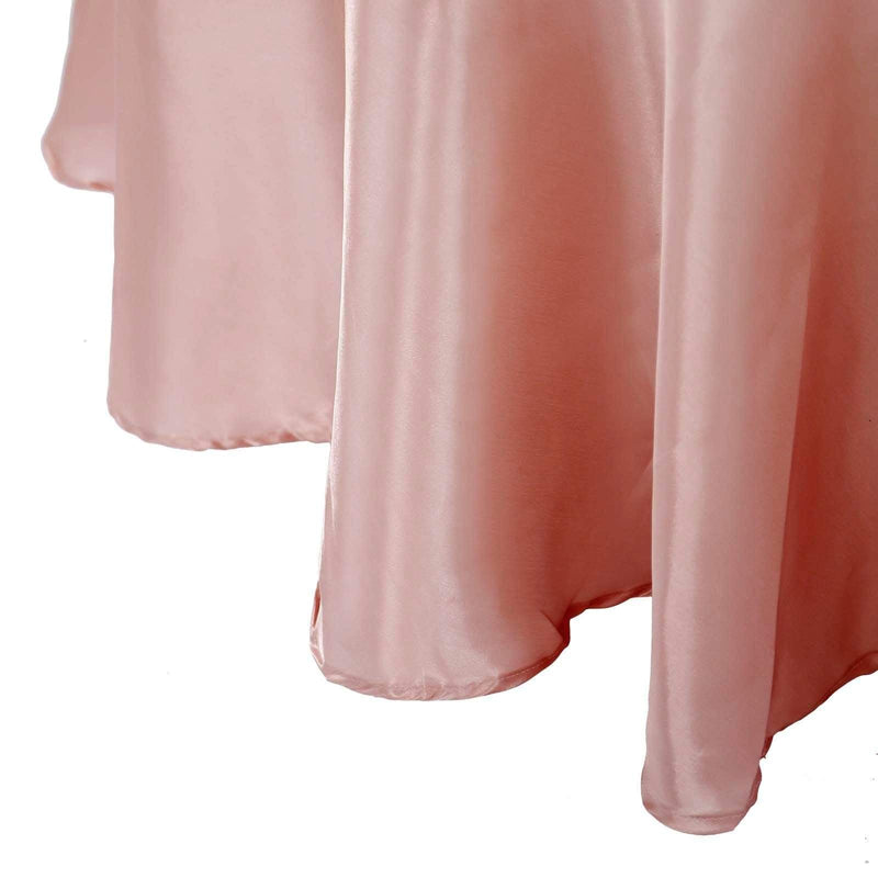 108" Satin Round Tablecloth Wedding Party Table Linens - Dusty Rose TAB_STN108_080
