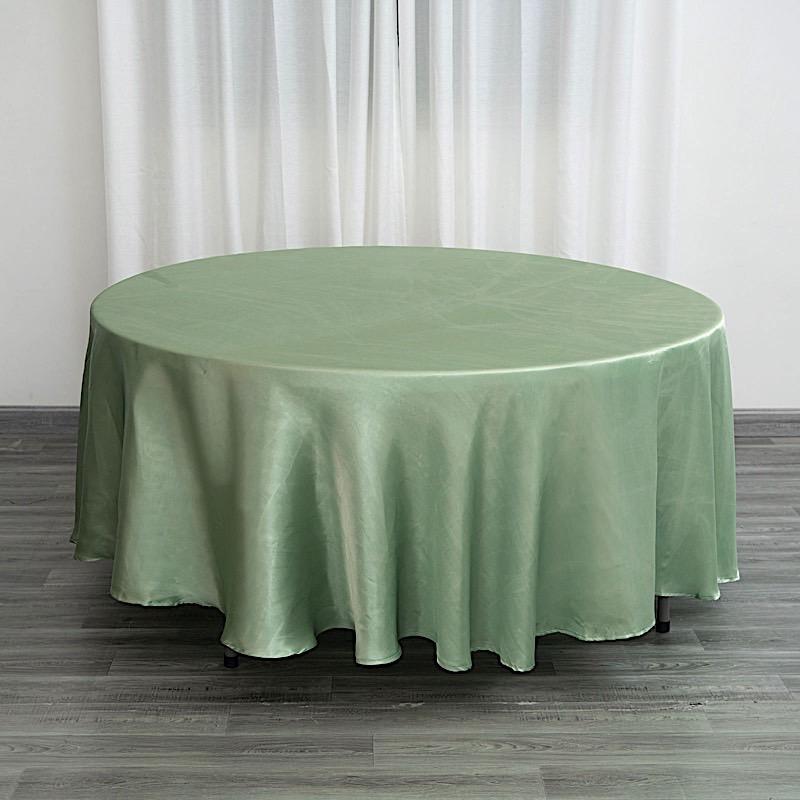 108" Satin Round Tablecloth Wedding Party Table Linens - Sage Green TAB_STN108_SAGE