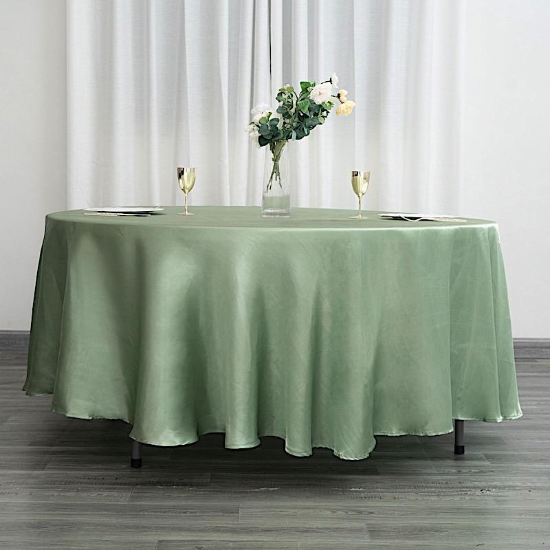 108" Satin Round Tablecloth Wedding Party Table Linens - Sage Green TAB_STN108_SAGE