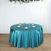 108" Satin Round Tablecloth Wedding Party Table Linens - Teal TAB_STN108_TEAL