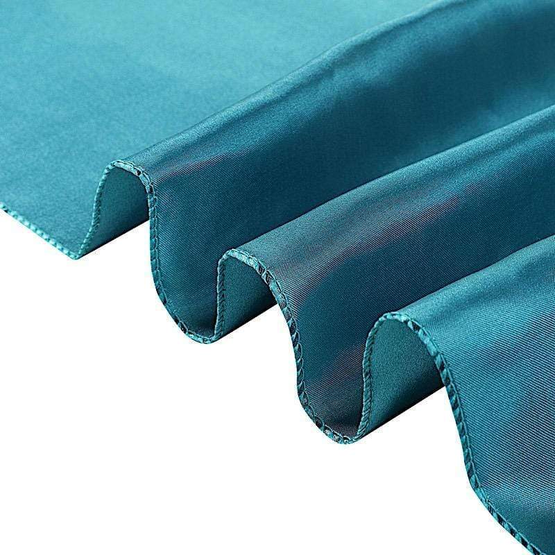 108" Satin Round Tablecloth Wedding Party Table Linens - Teal TAB_STN108_TEAL