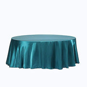 108" Satin Round Tablecloth Wedding Party Table Linens - Teal TAB_STN108_TEAL