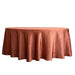 108" Satin Round Tablecloth Wedding Party Table Linens - Terracotta TAB_STN108_TERC