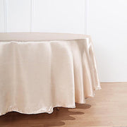108" Satin Round Tablecloth Wedding Party Table Linens - Beige TAB_STN108_081