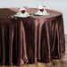 108" Satin Round Tablecloth Wedding Party Table Linens TAB_STN108_CHOC