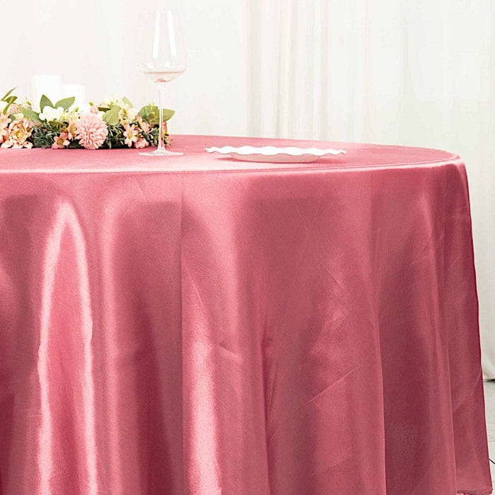 108" Satin Round Tablecloth Wedding Party Table Linens TAB_STN108_CRS