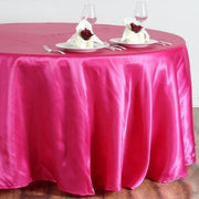 108" Satin Round Tablecloth Wedding Party Table Linens - Fuchsia TAB_STN108_FUSH