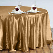 108" Satin Round Tablecloth Wedding Party Table Linens - Gold TAB_STN108_GOLD