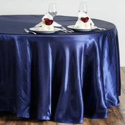108" Satin Round Tablecloth Wedding Party Table Linens - Navy Blue TAB_STN108_NAVY