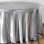 108" Satin Round Tablecloth Wedding Party Table Linens - Silver Light Gray TAB_STN108_SILV