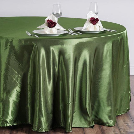 108" Satin Round Tablecloth Wedding Party Table Linens - Willow Green TAB_STN108_WILL