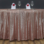 108" Sequined Round Tablecloth - Blush TAB_02_108_046