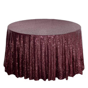 108" Sequined Round Tablecloth - Burgundy TAB_02_108_BURG