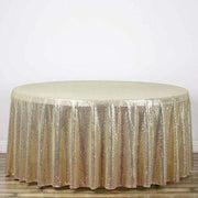 108" Sequined Round Tablecloth - Champagne TAB_02_108_CHMP