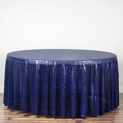 108" Sequined Round Tablecloth - Navy Blue TAB_02_108_NAVY
