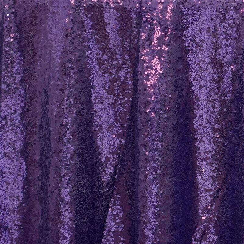108" Sequined Round Tablecloth - Purple TAB_02_108_PURP