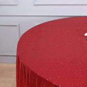 108" Sequined Round Tablecloth - Red TAB_02_108_RED