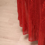 108" Sequined Round Tablecloth - Red TAB_02_108_RED
