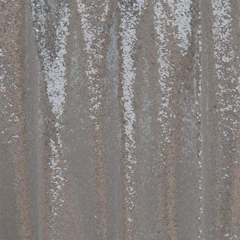 108" Sequined Round Tablecloth - Silver Light Gray TAB_02_108_SILV