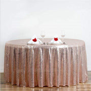 108" Sequined Round Tablecloth - Blush TAB_02_108_046