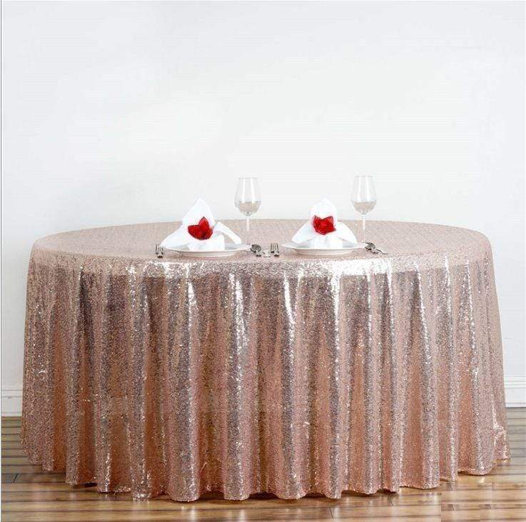 108 inches Sequin Round Tablecloths