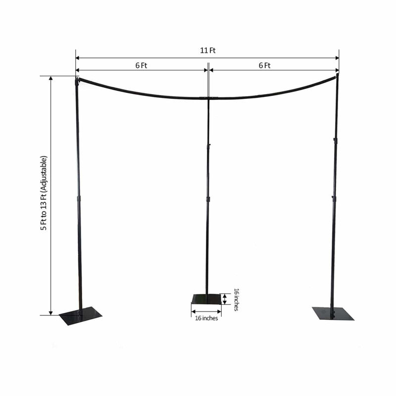 11 ft Adjustable Heavy Duty Curved Pipe and Drape Backdrop Support Kit BKDP_STND11