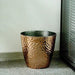 11" tall Round Plastic Flower Plant Pot with Metallic Hammered Design