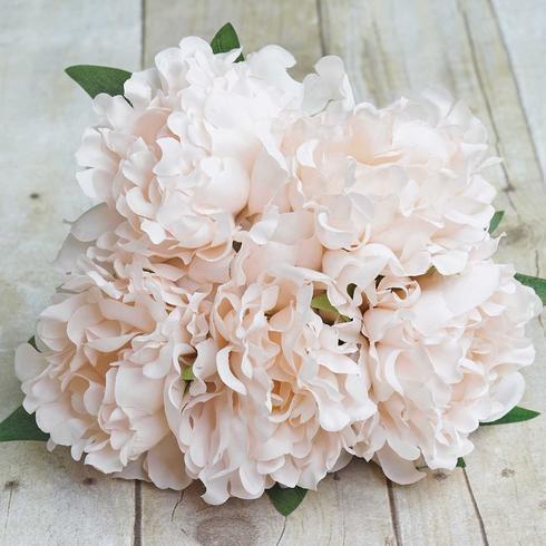 11" tall Silk Artificial Peony Flowers Bouquet Arrangement