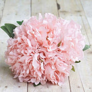 11" tall Silk Artificial Peony Flowers Bouquet Arrangement