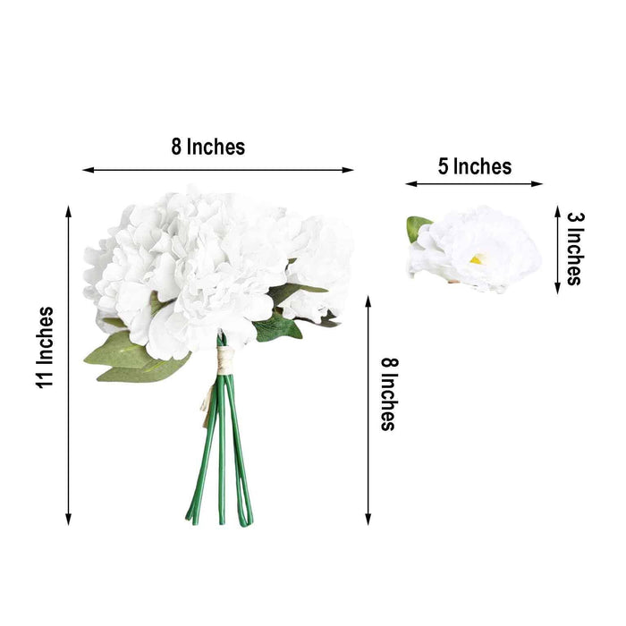 11" tall Silk Artificial Peony Flowers Bouquet Arrangement