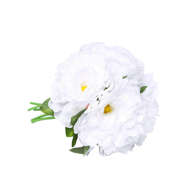 11" tall Silk Artificial Peony Flowers Bouquet Arrangement ARTI_BOUQ_PEO05_WHT