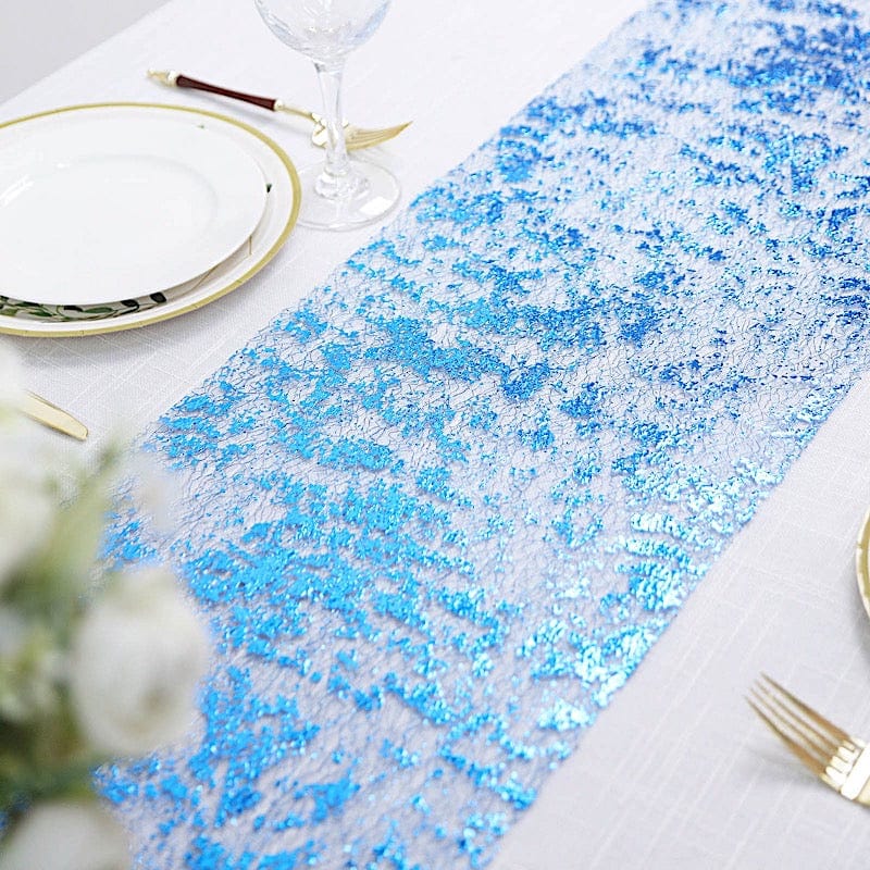 11"x108" Metallic Thin Mesh Polyester Table Runner Wedding Linens