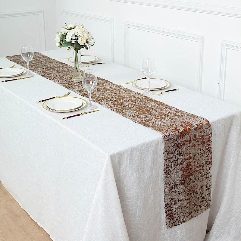 11"x108" Metallic Thin Mesh Polyester Table Runner Wedding Linens