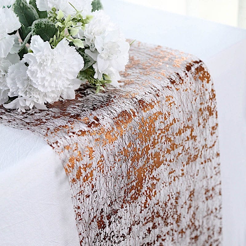 11"x108" Metallic Thin Mesh Polyester Table Runner Wedding Linens
