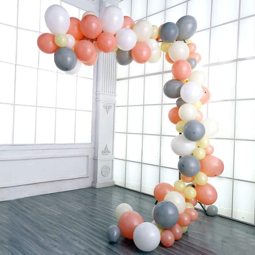 110 pcs Balloons Garland Arch Party Decorations Kit - Peach Gray Yellow White BLOON_KIT04_PCGR